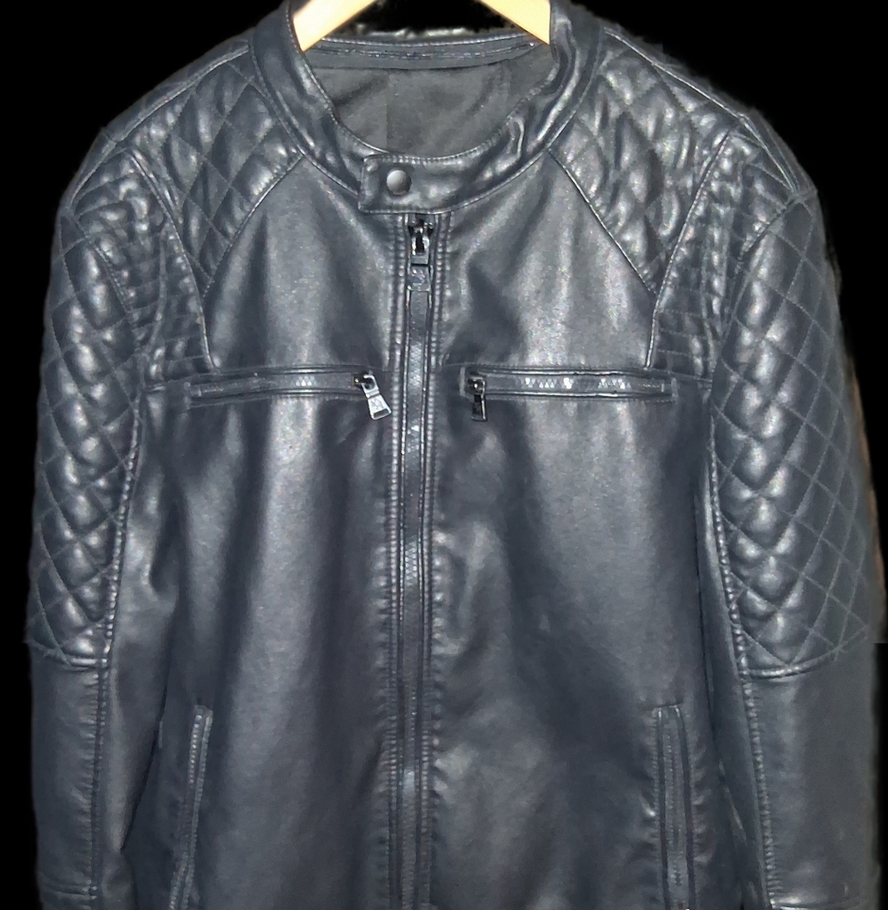 Express Black Faux Quilted Bomber Jacket - Picture 3 of 5